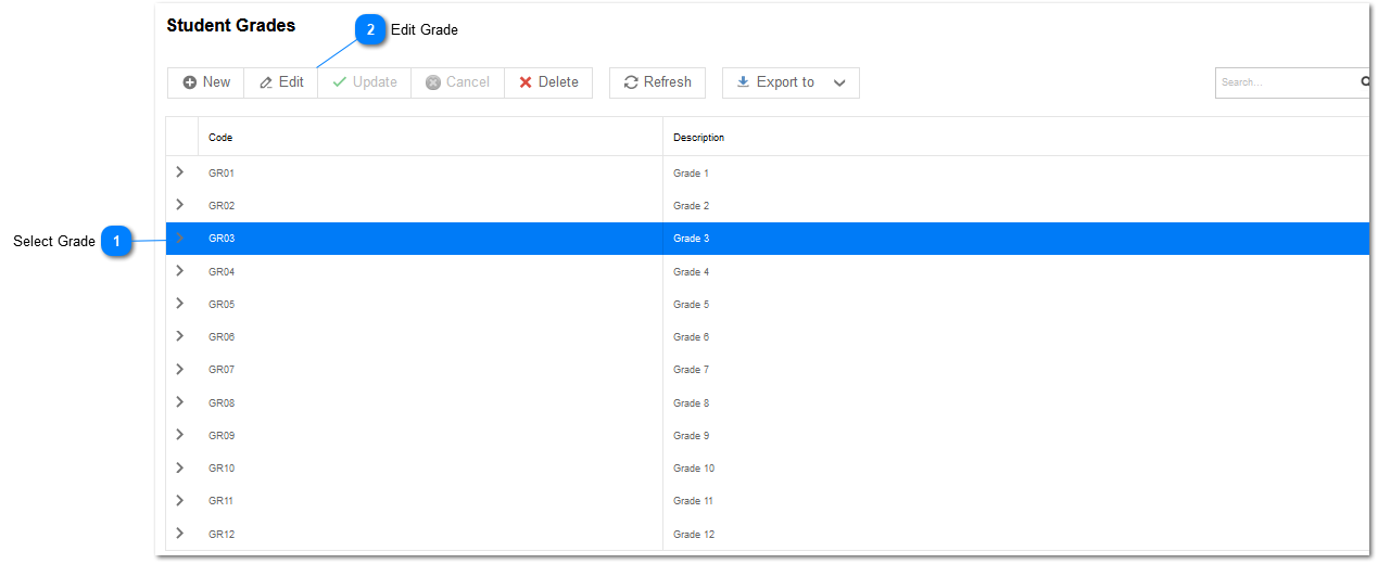 Edit Grade